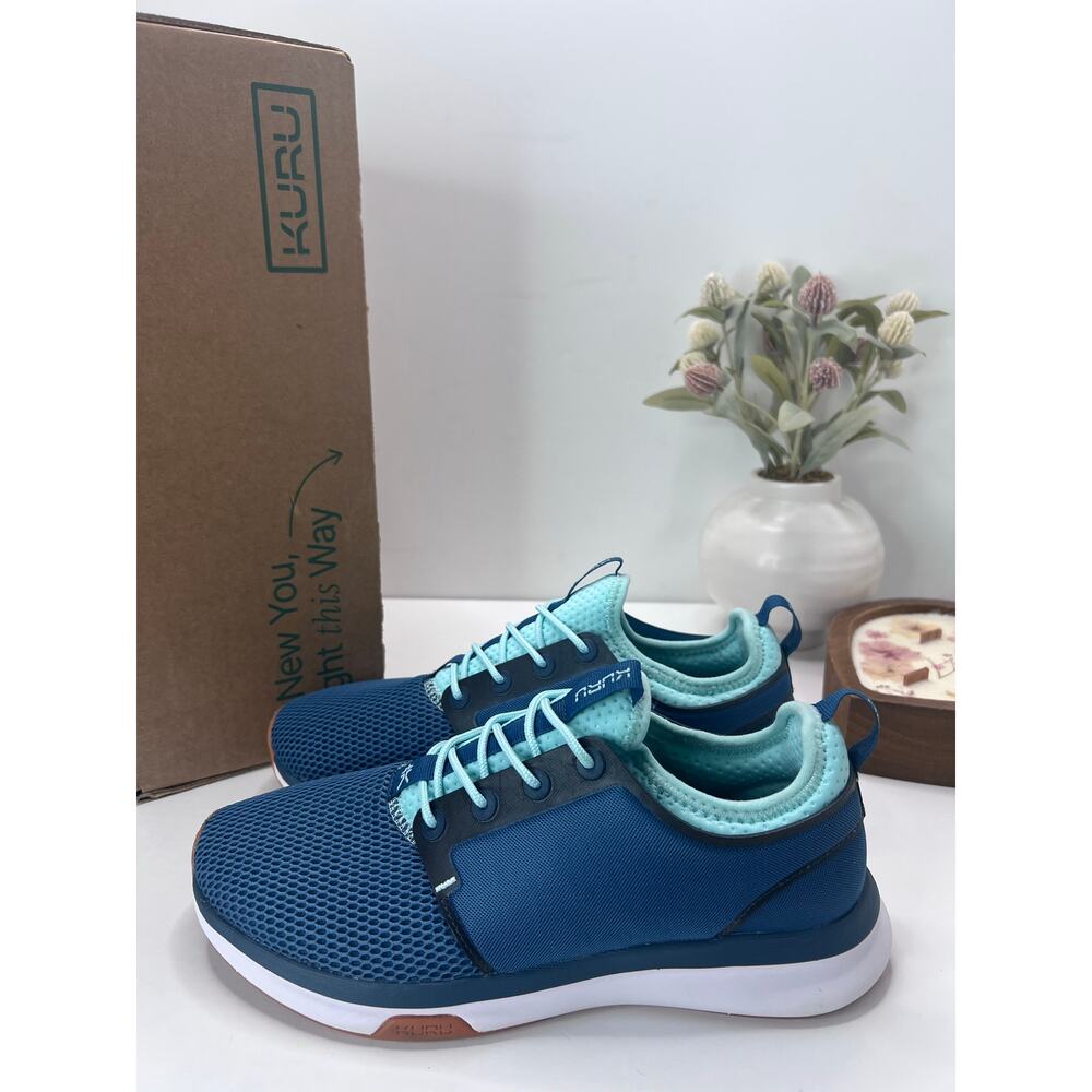 Kuru Atom Walking Comfort Sneaker Tidal Wave/White/Oasis Blue Women 9W NWB